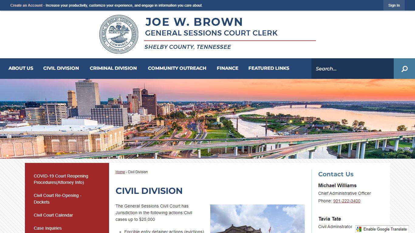 Civil Division | Shelby County Courts, TN - Official Website